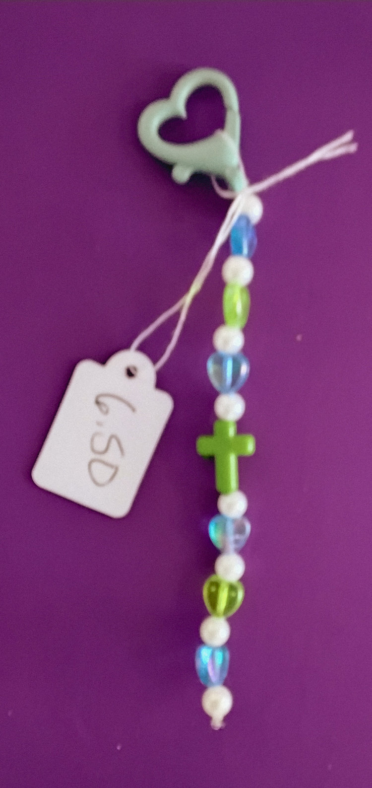 Green cross keychain