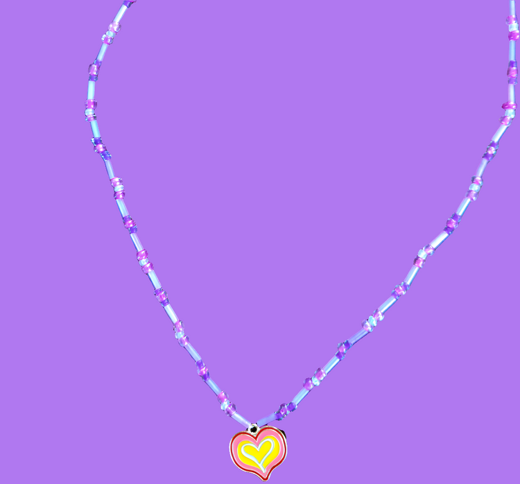 Heart2heart playful purple necklace with heart pendant