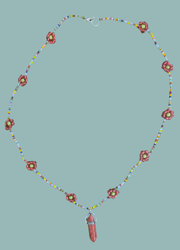 Rope style multi colored daisy chain with pendant