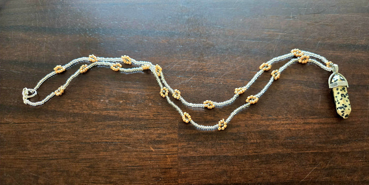 Rope style daisy chain with matching crystal pendant