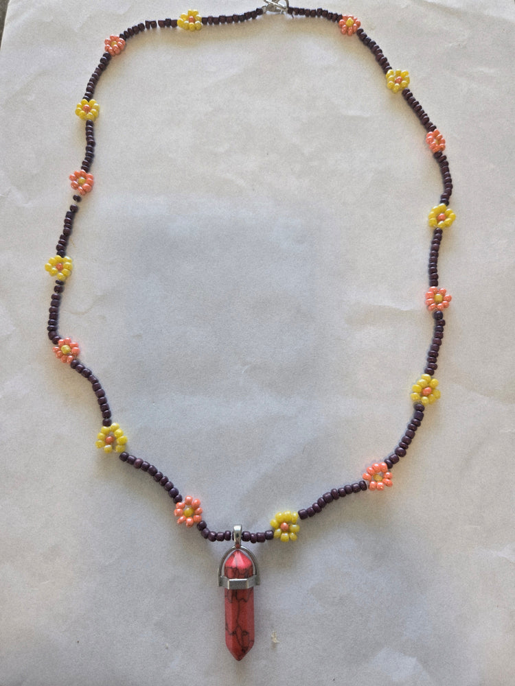 Rope style daisy chain with crystal pendant