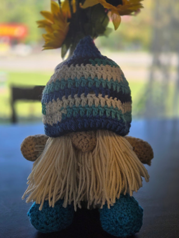 Blonde male crocheted gnome doll