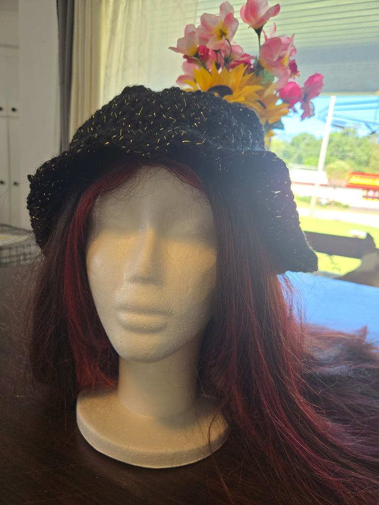 Sparkling black boho hat