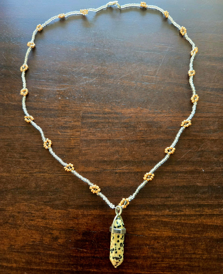 Rope style daisy chain with matching crystal pendant