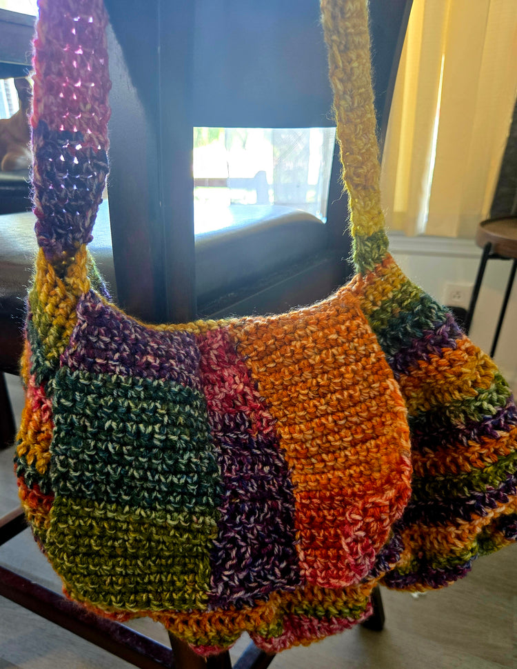 Multicolored gold boho handbag