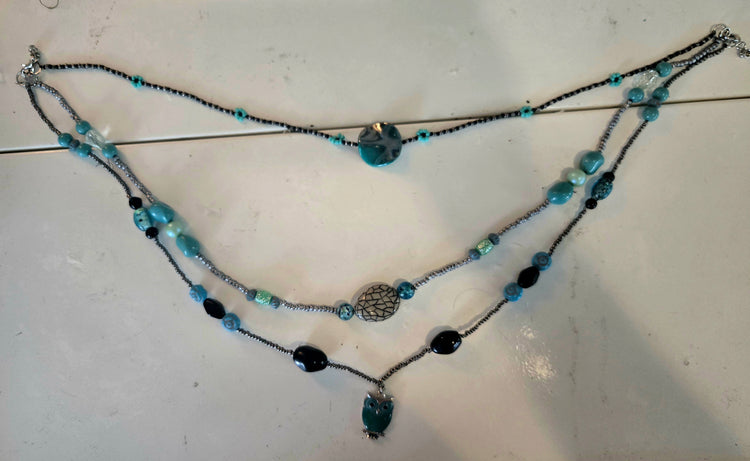 Interchangeable 3 in 1 owl pendant necklace