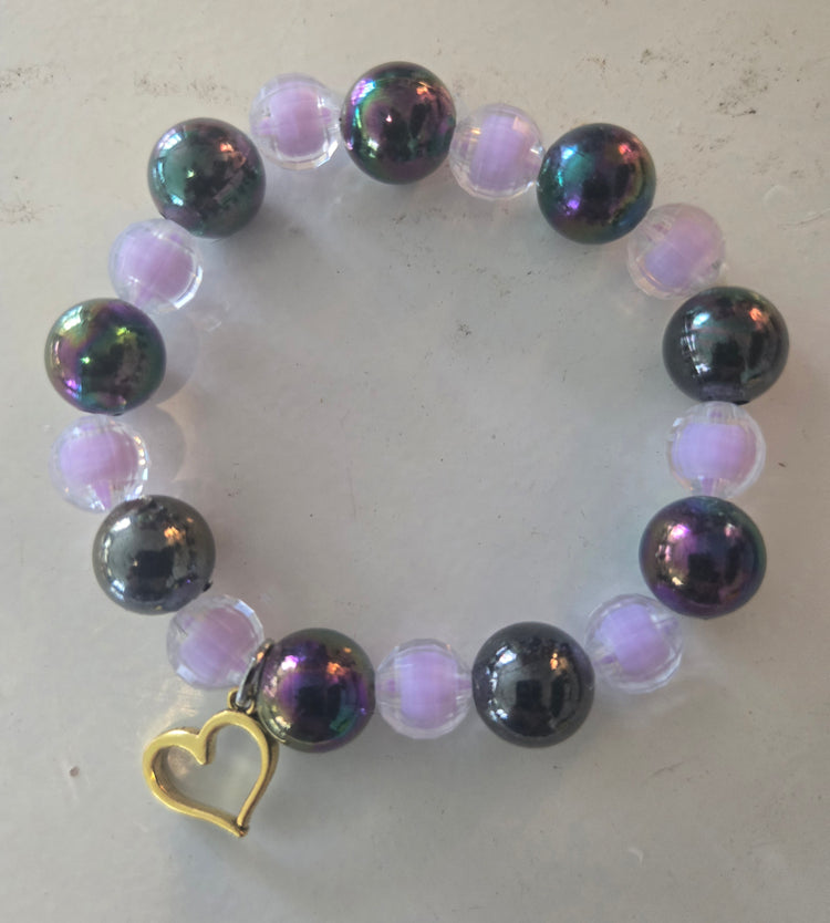 Heart2heart hematite charm bracelet