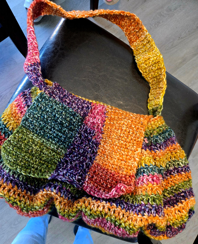 Multicolored gold boho handbag