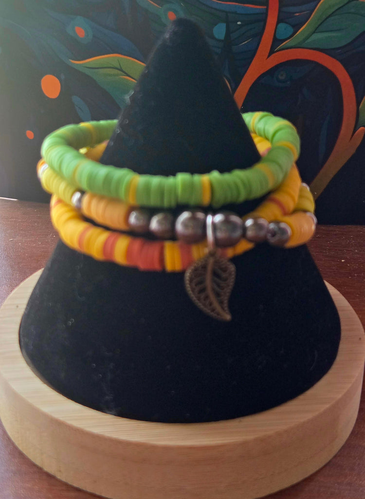 Polymer beaded bracelet set
