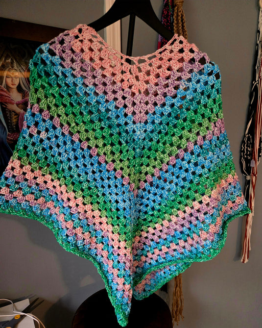 Granny stitch crocheted Ponchos