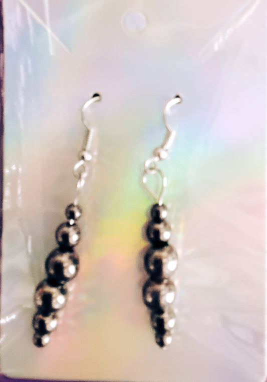 Silver beaded earrings
