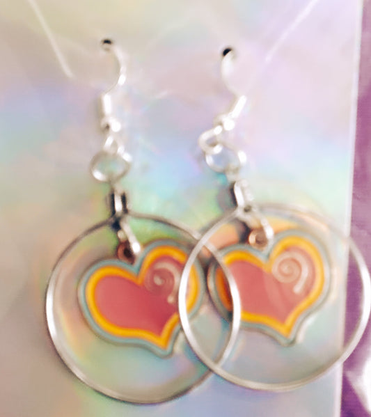 Heart hooped earrings