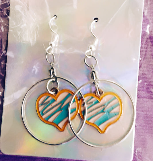 Heart hooped earrings