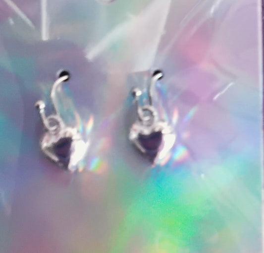 Little silver heart earrings
