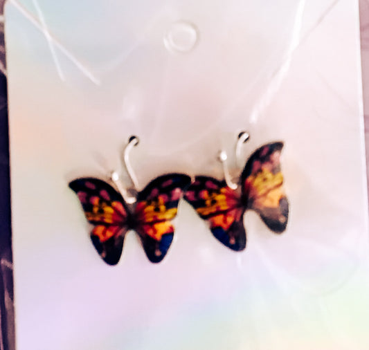 Orang yellow butterfly earrings
