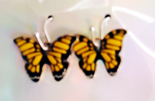 Yellow butterfly earrings