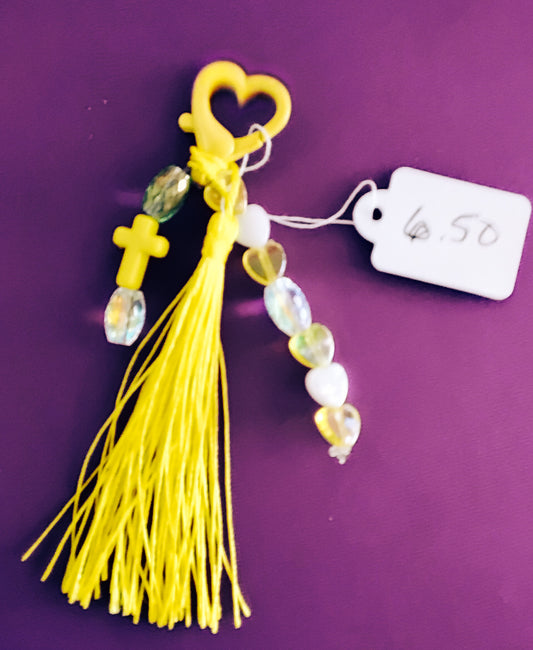 Yellow cross keychain