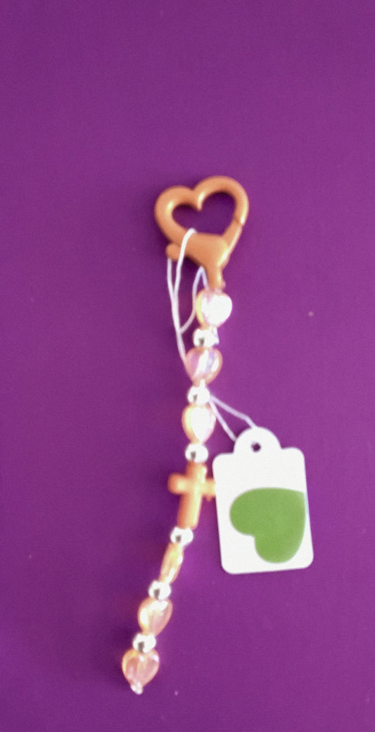 Orange cross keychain
