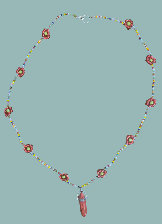 Rope style multi colored daisy chain with pendant