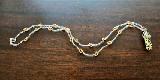 Rope style daisy chain with matching crystal pendant