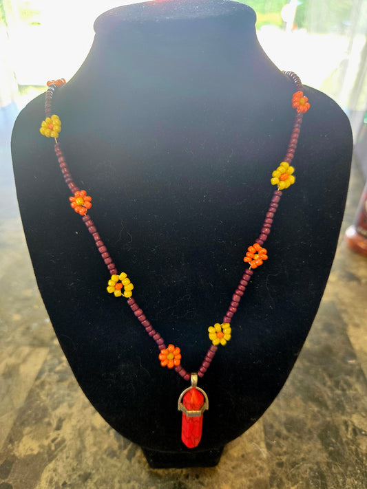 Rope style daisy chain with crystal pendant