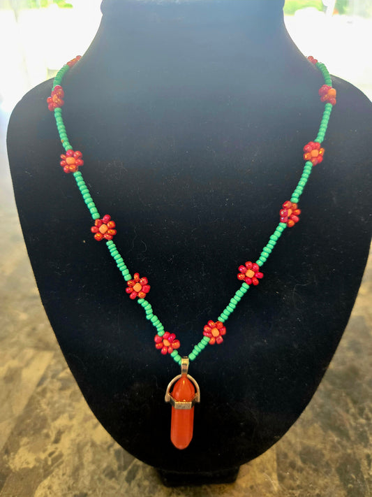 Rope style daisy chain with crystal pendant