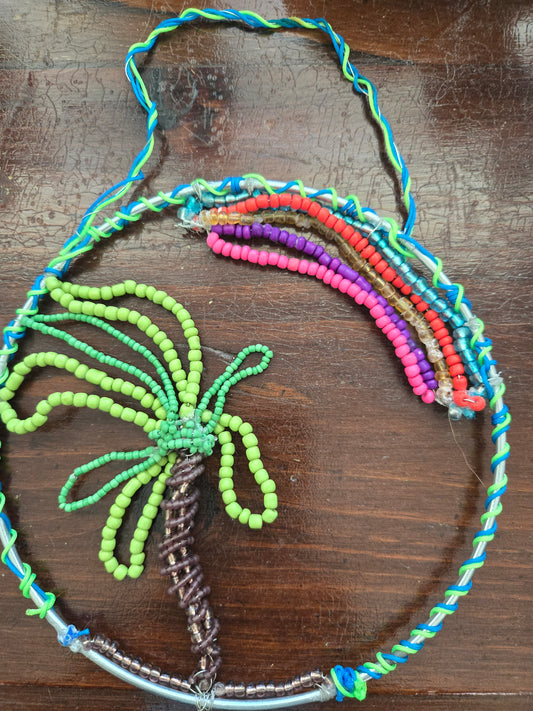 Beaded palm tree dream catcher