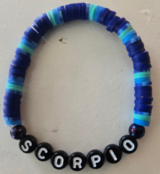 Scorpio word bracelet