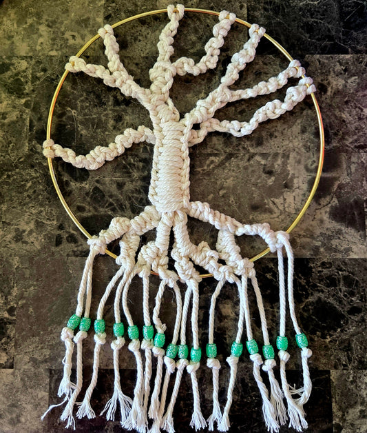 Beige tree of life dream catcher