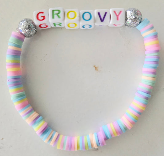 GROOVY word bracelet