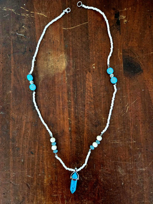 Boho chic turquoise neclace