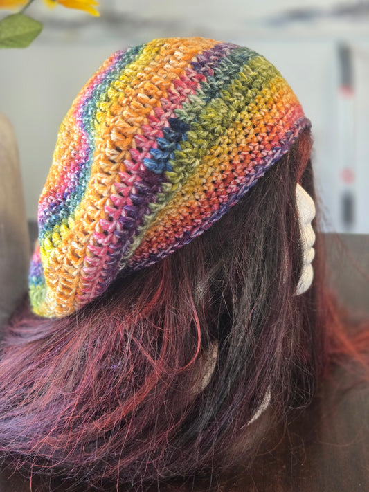 Multi colored boho style hat