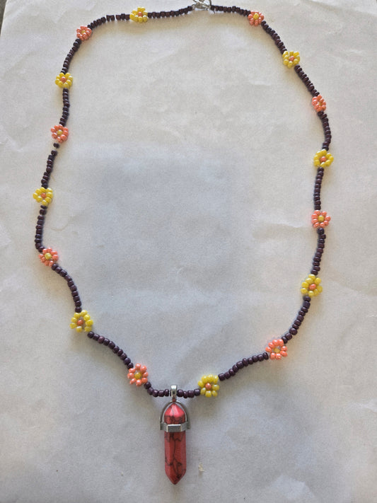 Rope style daisy chain with crystal pendant