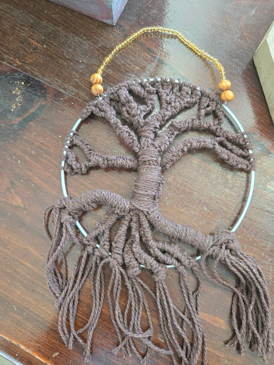 Dark brown macrame Tree of life