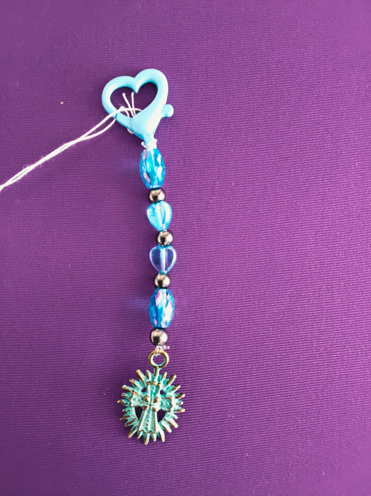 Blue cross keychain