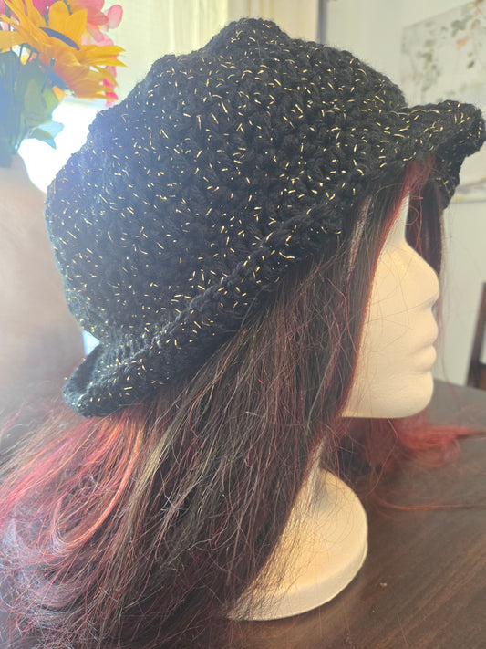 Sparkling black boho hat