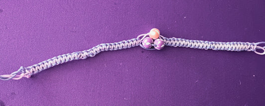 Macrame beaded pink and purple friendship bracelet