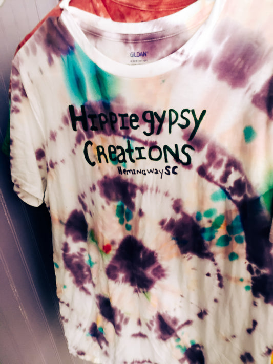 Medium purple tie dyed tee shirt