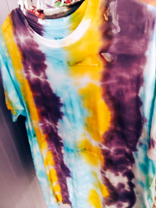 Medium striped tie dye tee shirt