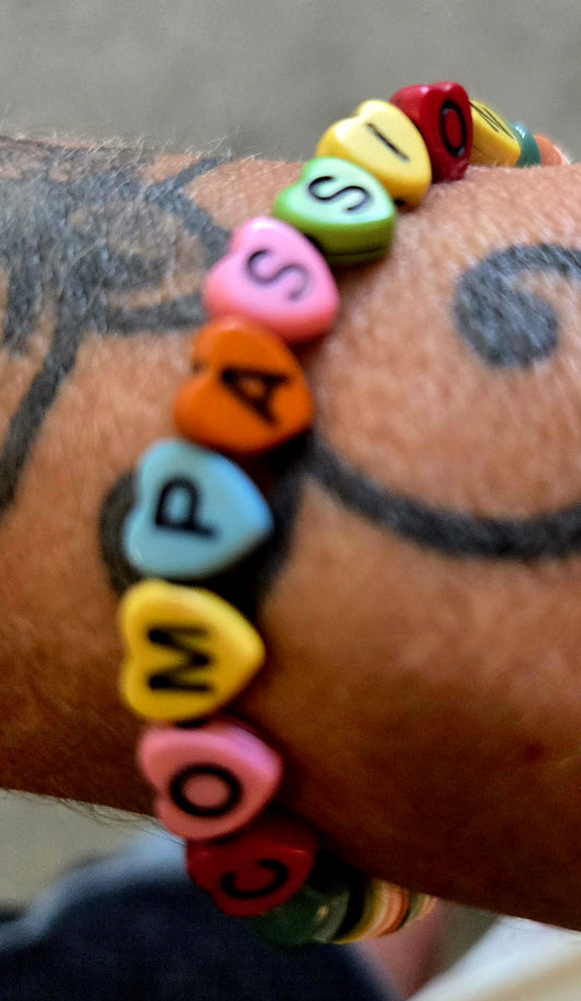 COMPASSION word beaded bracelet