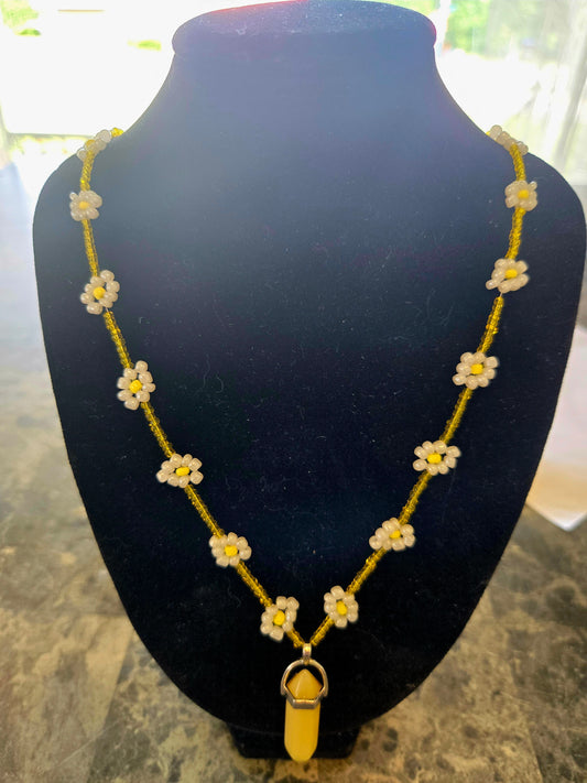 Rope style daisy chain with crystal pendant