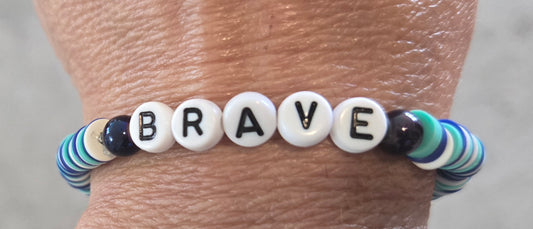 BRAVE word bracelet