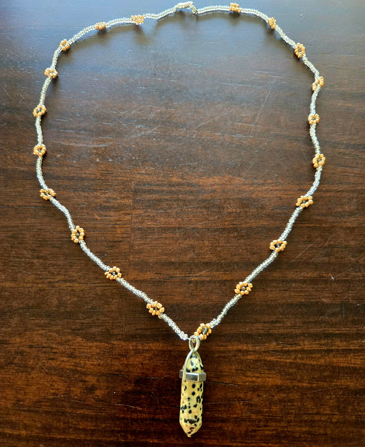 Rope style daisy chain with matching crystal pendant