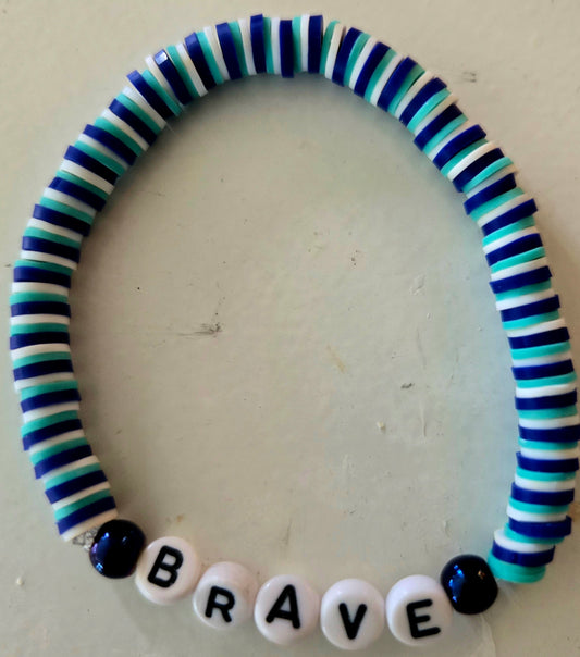 BRAVE word bracelet