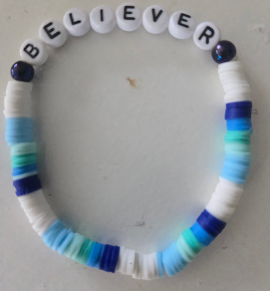 BELIEVER word bracelet