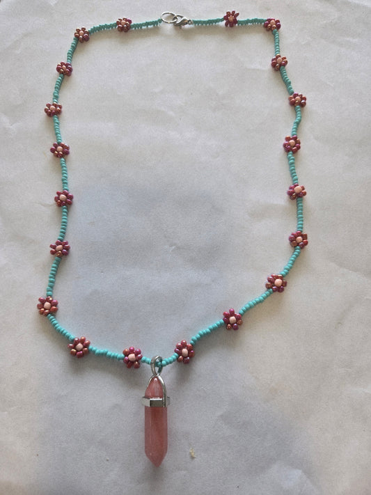 Rope style daisy chain with crystal pendant