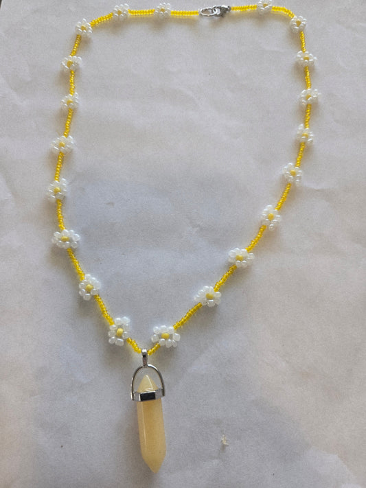 Rope style daisy chain with crystal pendant