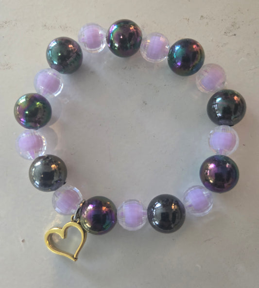 Heart2heart hematite charm bracelet